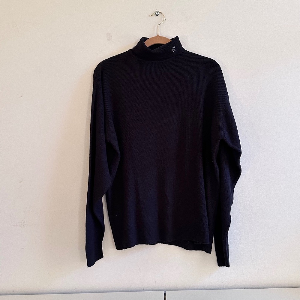 Crocodile Turtleneck, Size L, Navy